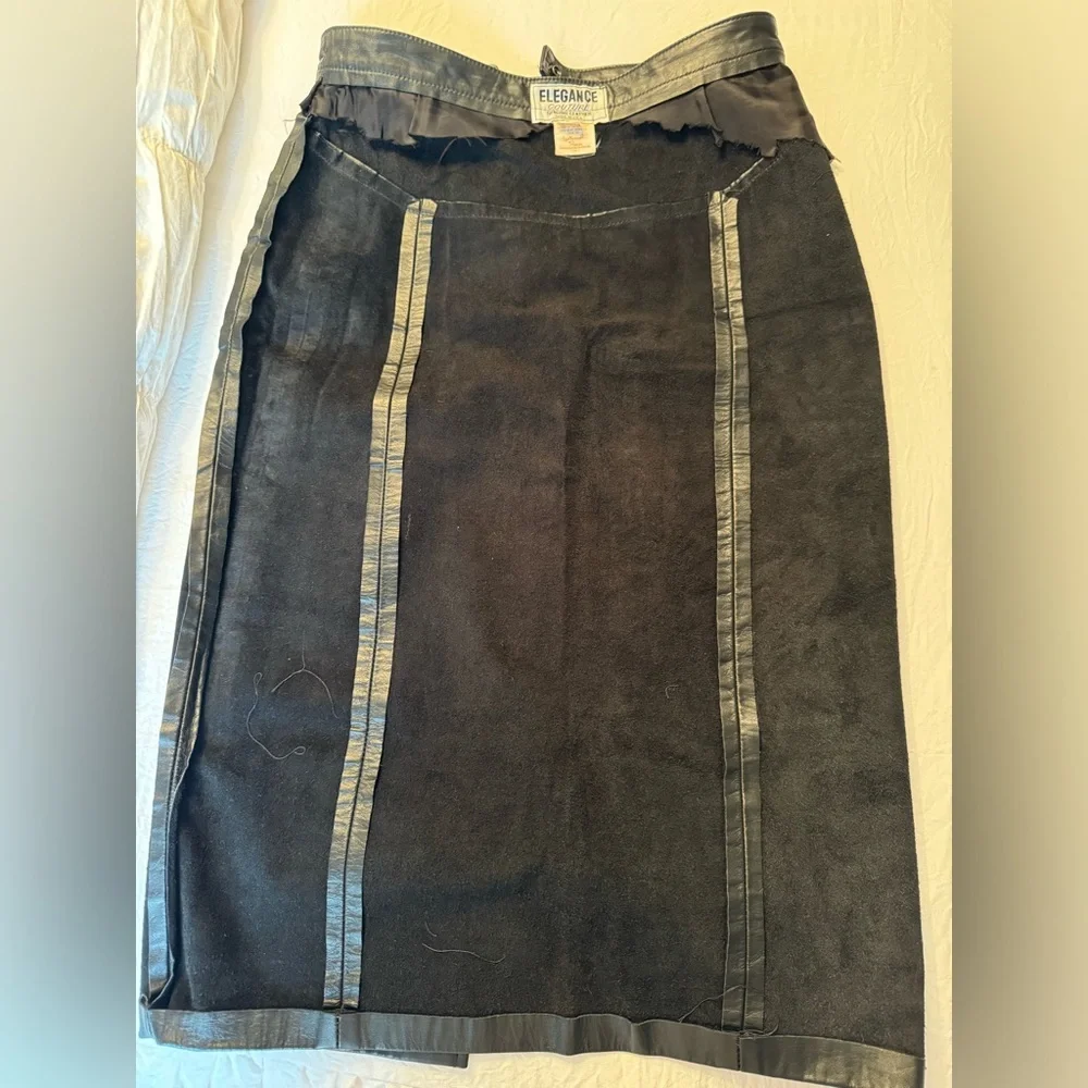 Vintage ELEGANCE‎ COUTURE Full Leather Midi